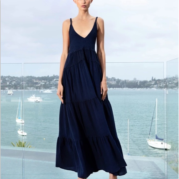 Lola Australia Cassidy Navy Maxi Dress - Picture 2 of 5